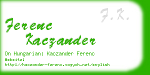 ferenc kaczander business card